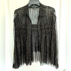 Brand New Never Worn black sheer top.